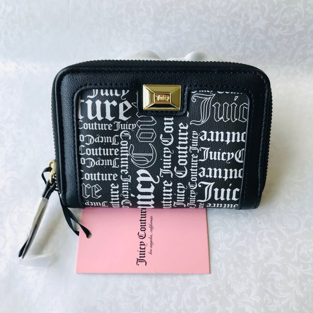 Juicy Couture Block Party M ZA Card Case Wallet Black  ID window